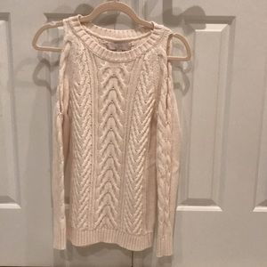 Extra Extra Small Cold shoulder cream Loft sweater